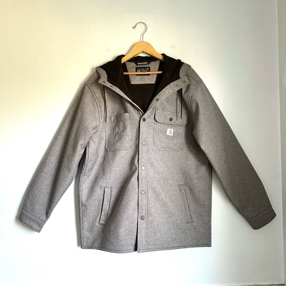 Carhartt Rain Defender Hooded Jacket Men’s Large Relaxed Fit Gray - Picture 5 of 13